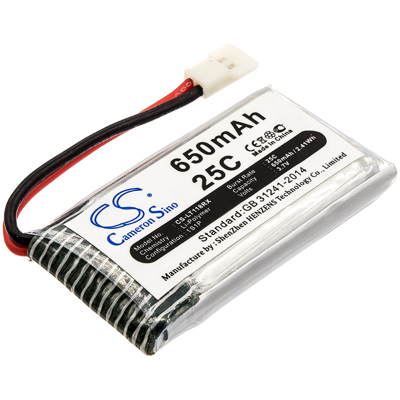 650mAh 3.7V Li-Poly Battery for CX-30W, H107, H31 Drones - Compact Size (41.6x25.24x9.52mm) - Extended Flight Time!