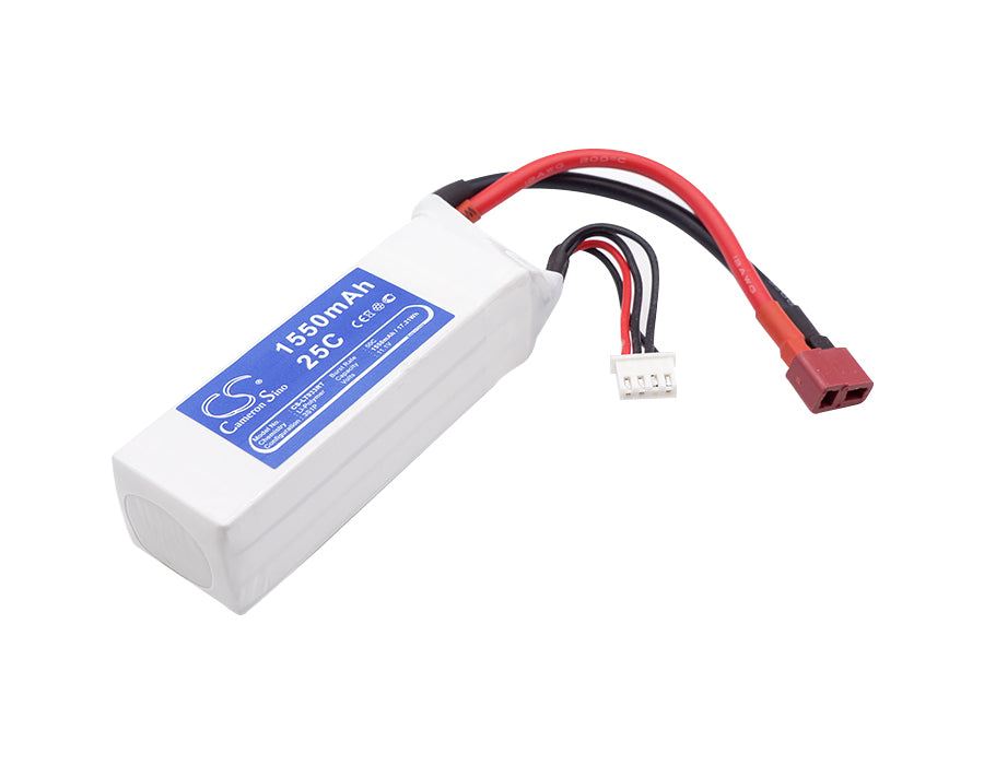 1550mAh 11.1V 70C LiPo Battery Pack for RC Cars CS-LT933RTR (97x31x26.9mm High Discharge)
