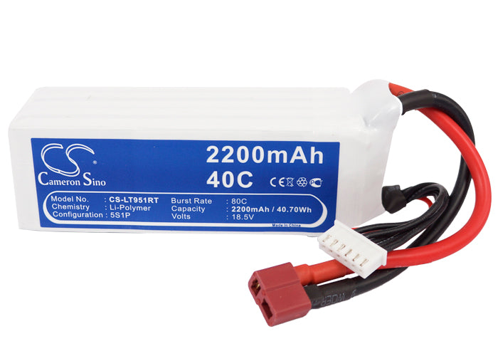 2200mAh 18.5V LiPo Battery Pack for RC Cars - CS-LT951RT, 40.7Wh, 5S, 25C, 109x35.5x43mm