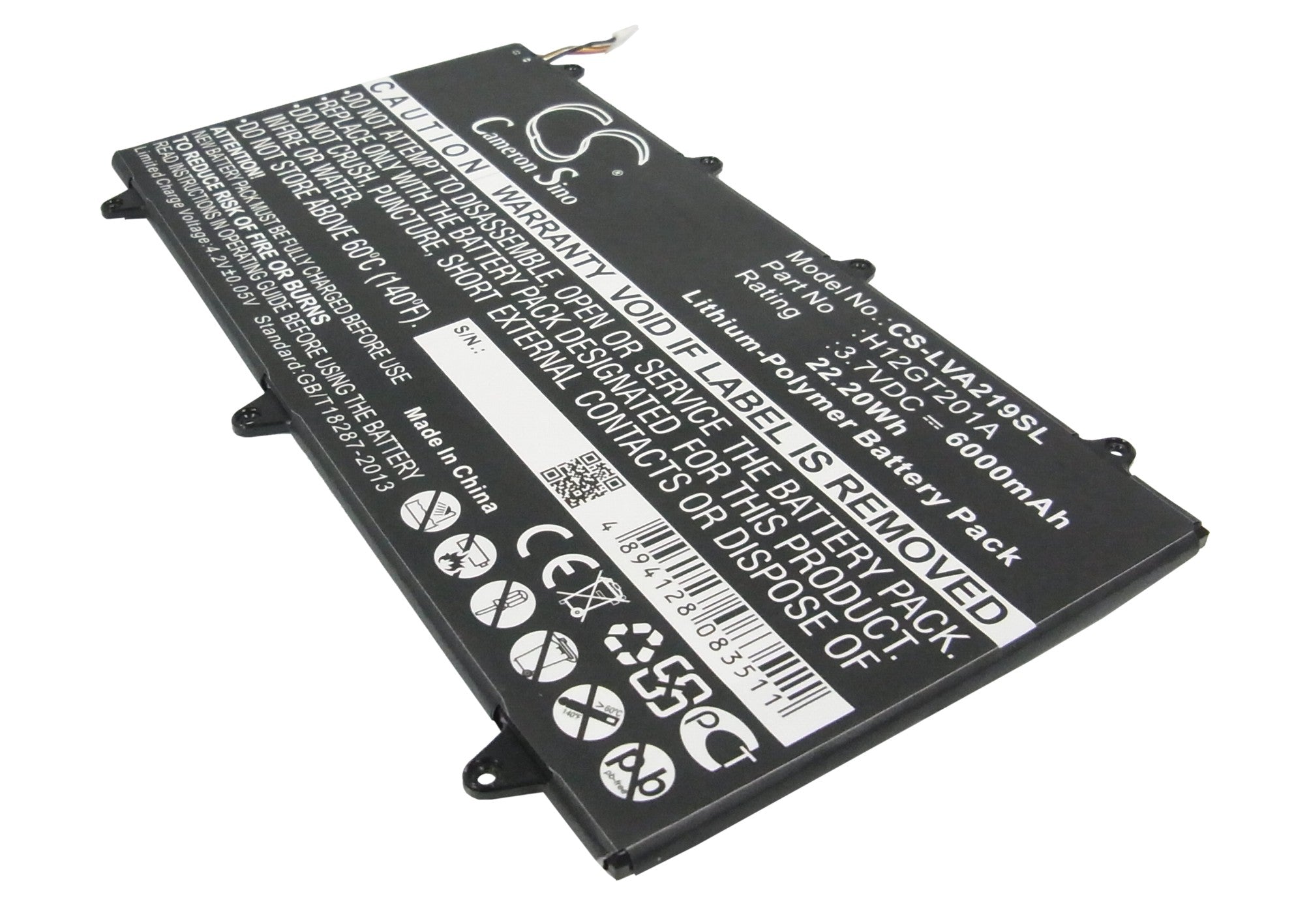 6000mAh 3.7V Li-Polymer Battery Replacement for Lenovo IdeaPad A2109 Tablet Series - High Capacity