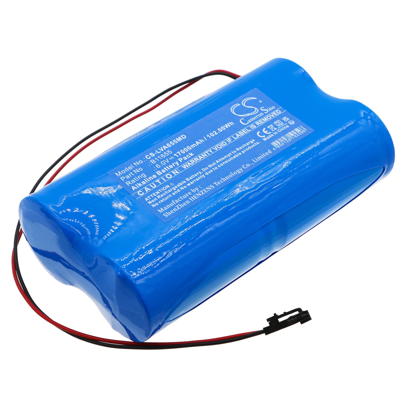 Lionville Lock Alert Battery 6V 17000mAh - B11655 - Medical Alert System Replacement - High Capacity Alkaline Power, 122x66.2x35.2mm