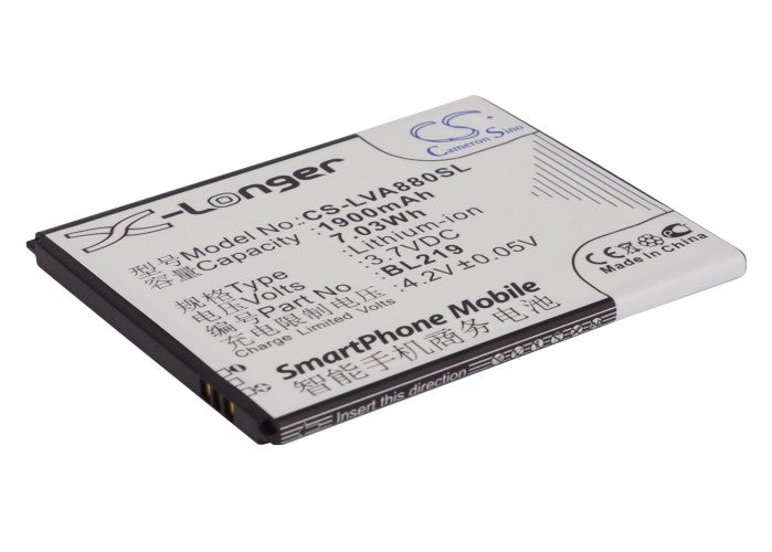 1900mAh Replacement Battery for Lenovo A880 A889 A388t A916 5.5" Smartphone - BL219