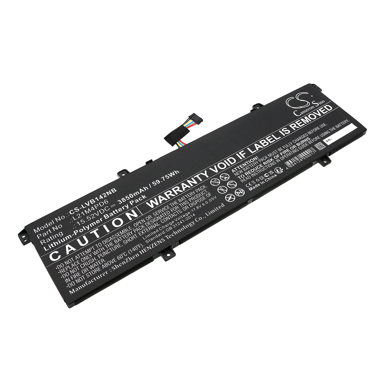 Lenovo ThinkBook 14 G4 (IAP/ARA) Battery - 59.75Wh, 3850mAh, 15.52V - Replacement for L21C4PD6, L21D4PD6