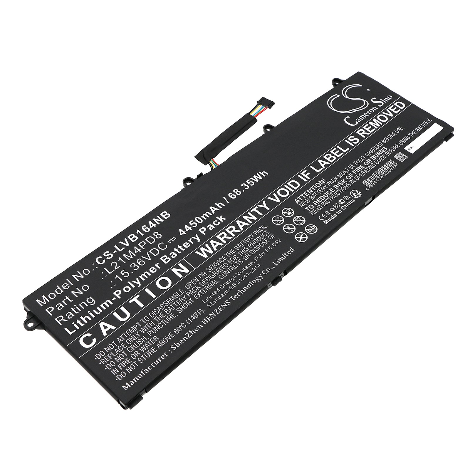 Lenovo ThinkBook 16 G4 Battery: 68.35Wh, 4450mAh, 15.36V Li-Polymer - L21C4PD8 & SB11F09739 Replacement