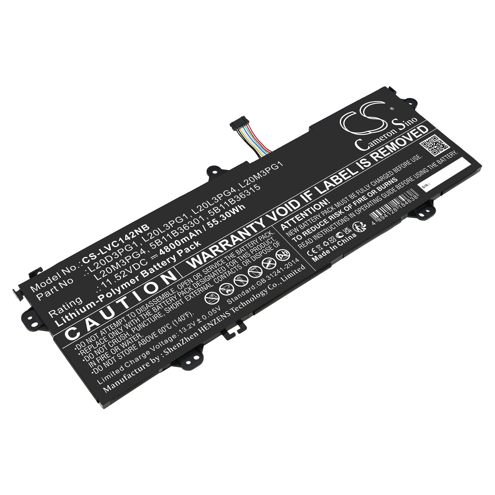55.3Wh 4800mAh Battery for Lenovo 14w Gen 2 & 14e Chromebook Gen 2 - Laptop Replacement