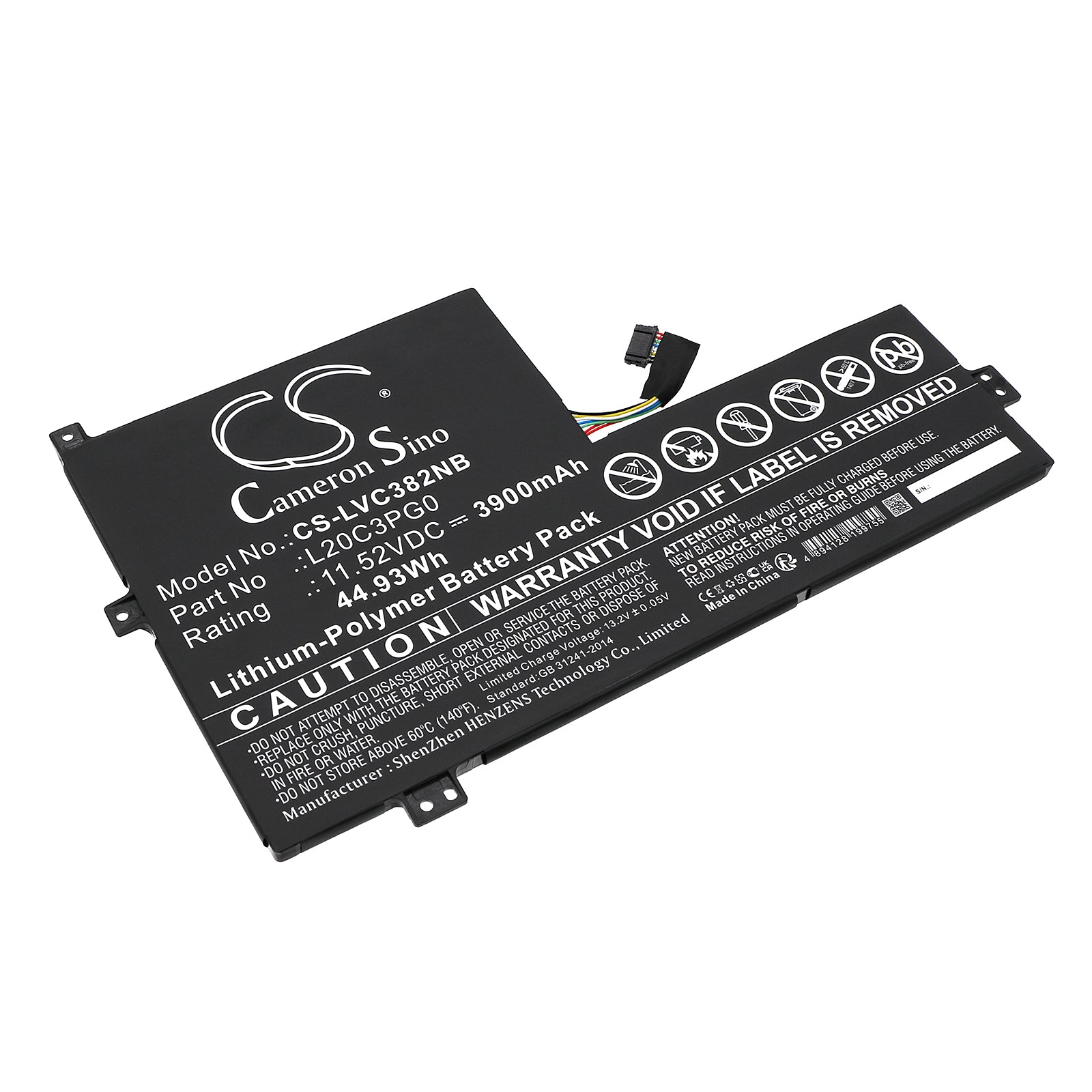 Lenovo 300w 100e 500w Gen 3 Laptop Battery - 44.93Wh, 11.52V, 3900mAh Li-Polymer - Replacement Power