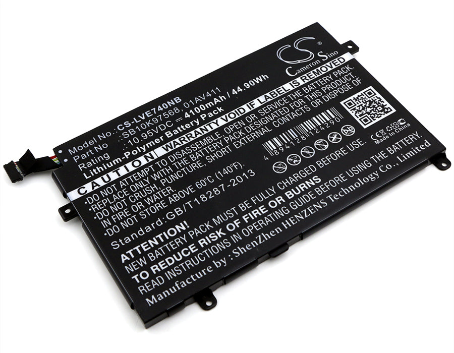 "4100mAh Laptop Battery for Lenovo Thinkpad E470 E475 - 10.95V 44.9Wh, Premium Li-Polymer Replacement"