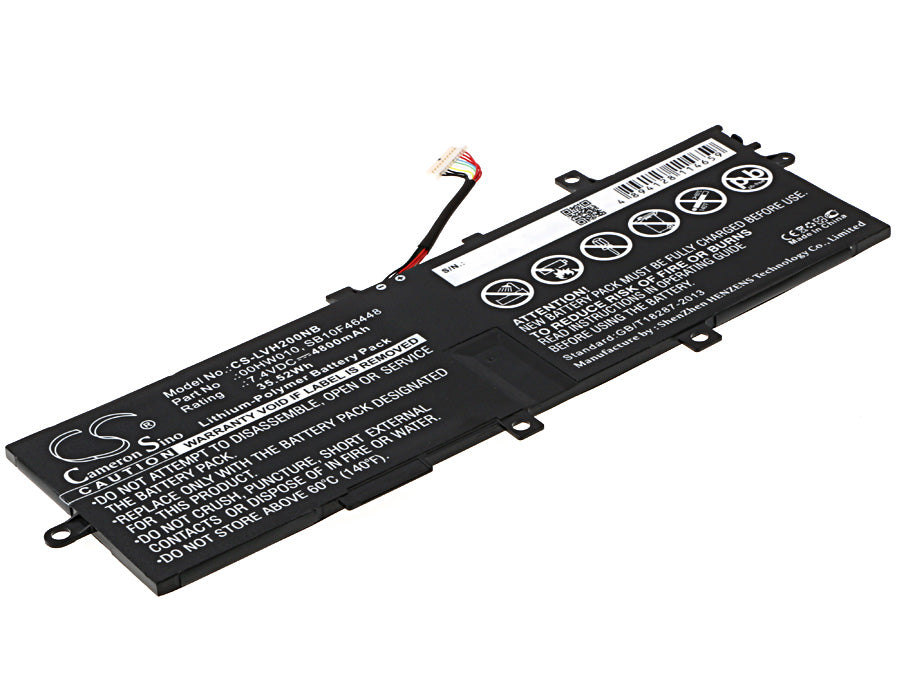 4800mAh Replacement Battery for Lenovo ThinkPad Helix 2 Series Laptop - 7.4V 35.52Wh