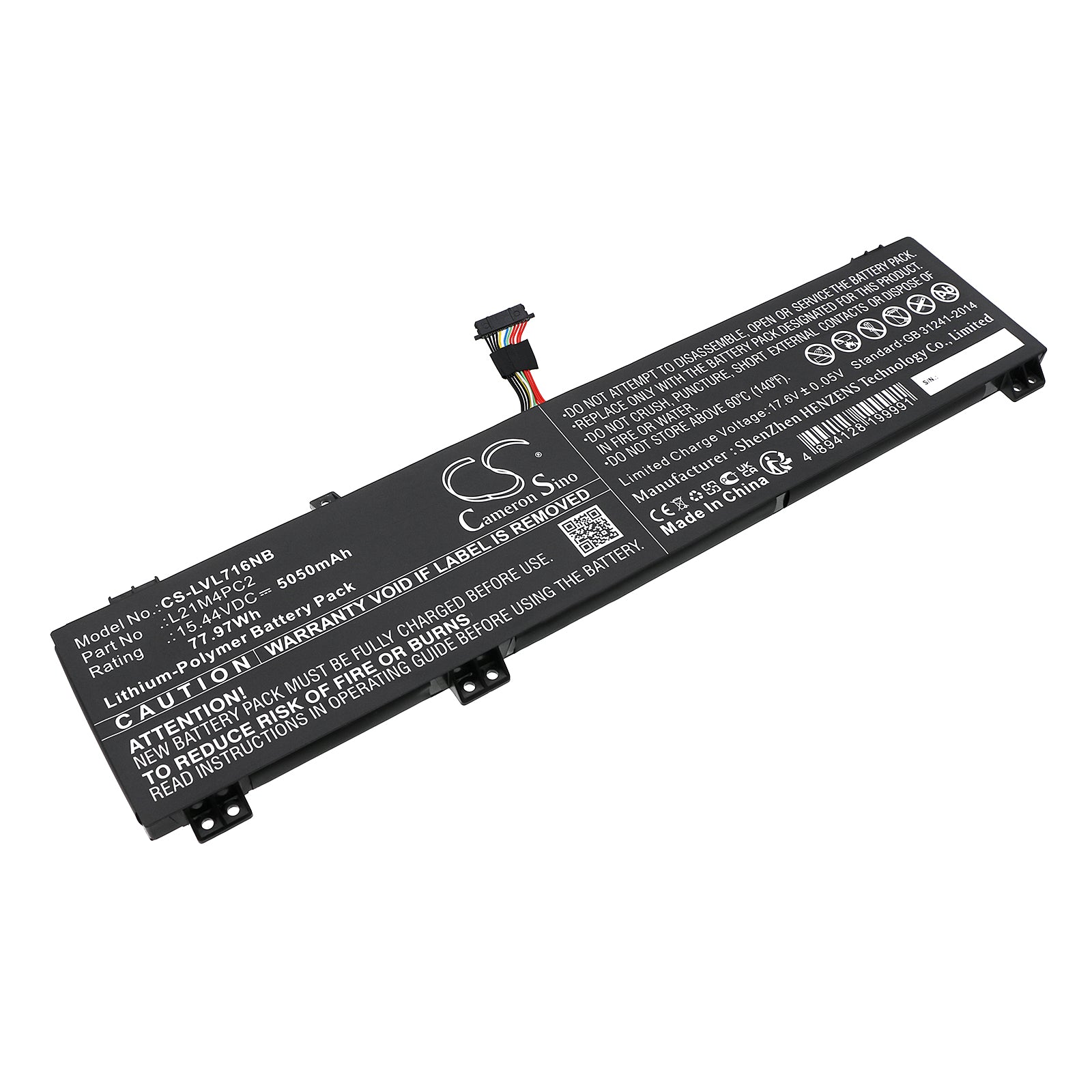 77.97Wh Battery for Lenovo Legion 7 16IAX7 & 16ARHA7 Series - 15.44V 5050mAh Li-Polymer Laptop Replacement