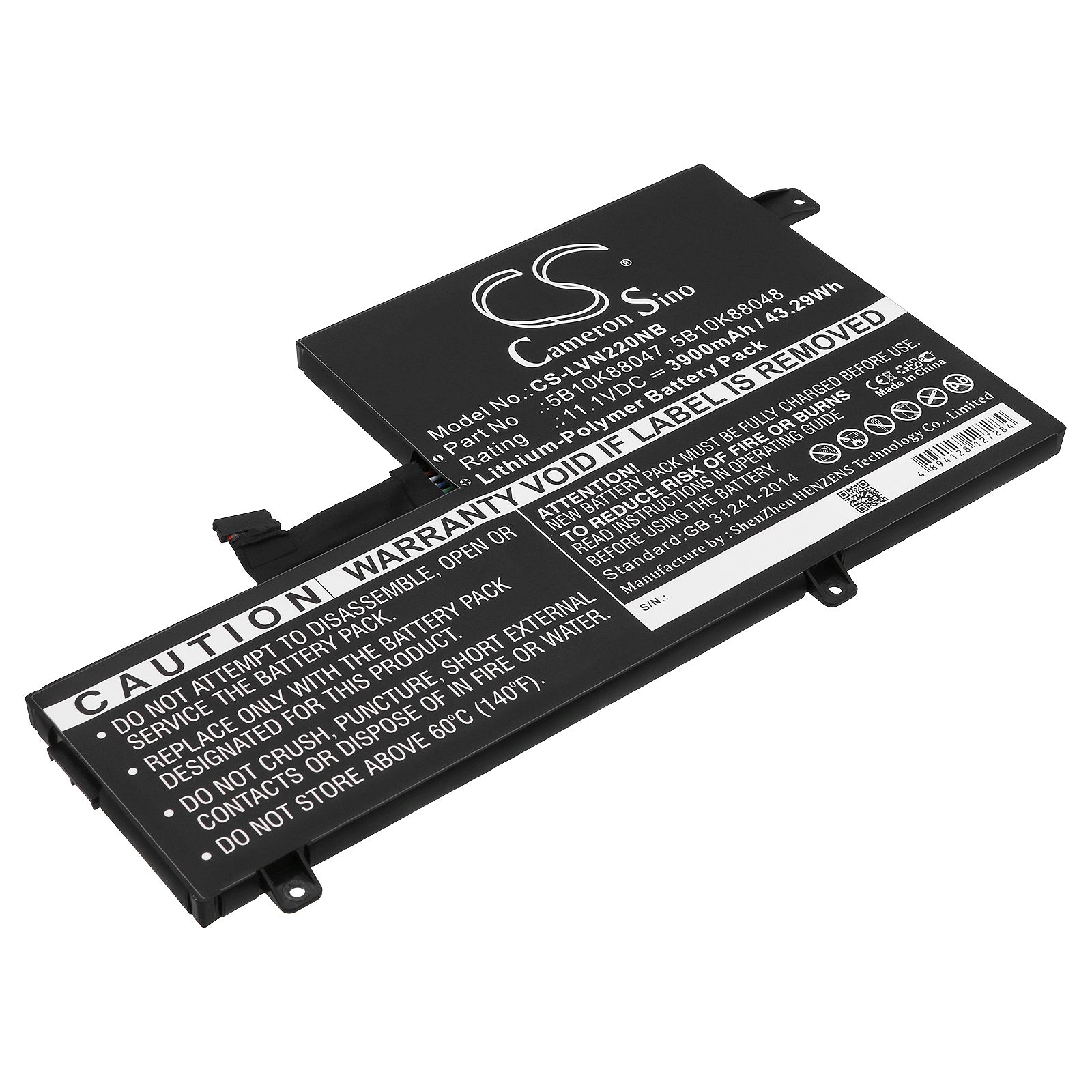 43.29Wh 3900mAh Replacement Battery for Lenovo N22 Chromebook, IdeaPad 520s-14IKB & Yoga 520-14IKB Laptops