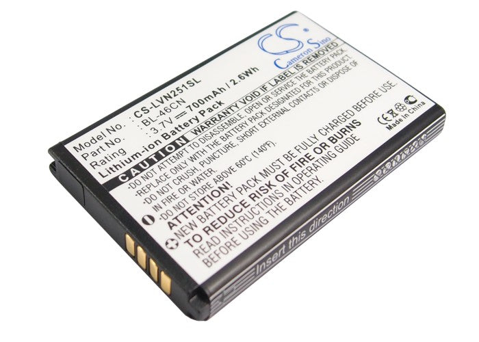 700mAh Replacement Battery for LG Cosmos 2 VN251 Cosmos 3 Wine III BL-46CN - 3.7V Li-ion