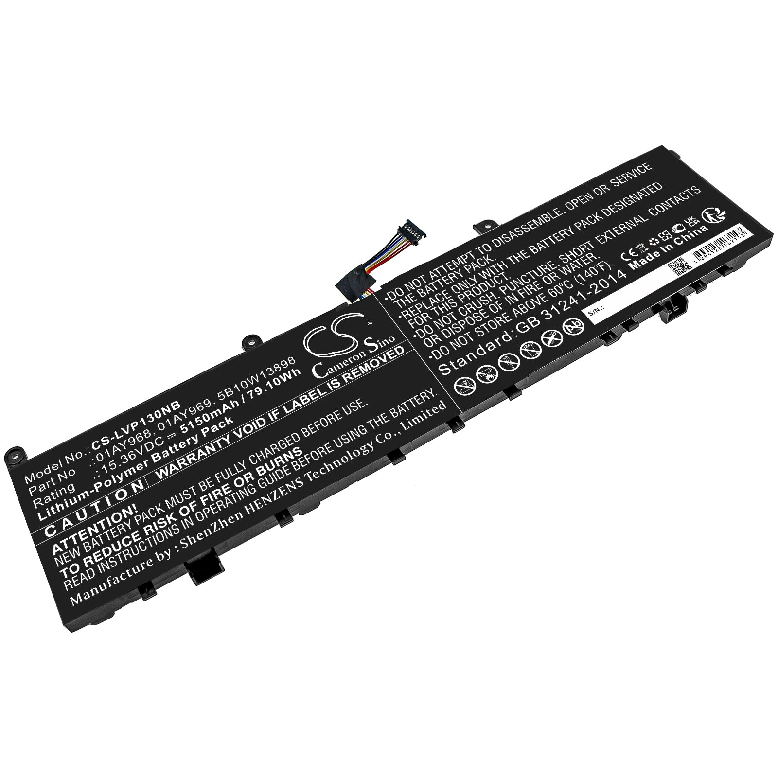 79Wh 5150mAh Laptop Battery for ThinkPad P1 & X1 Extreme Gen 1/2 - Replacement for 01AY968, L17M4P72