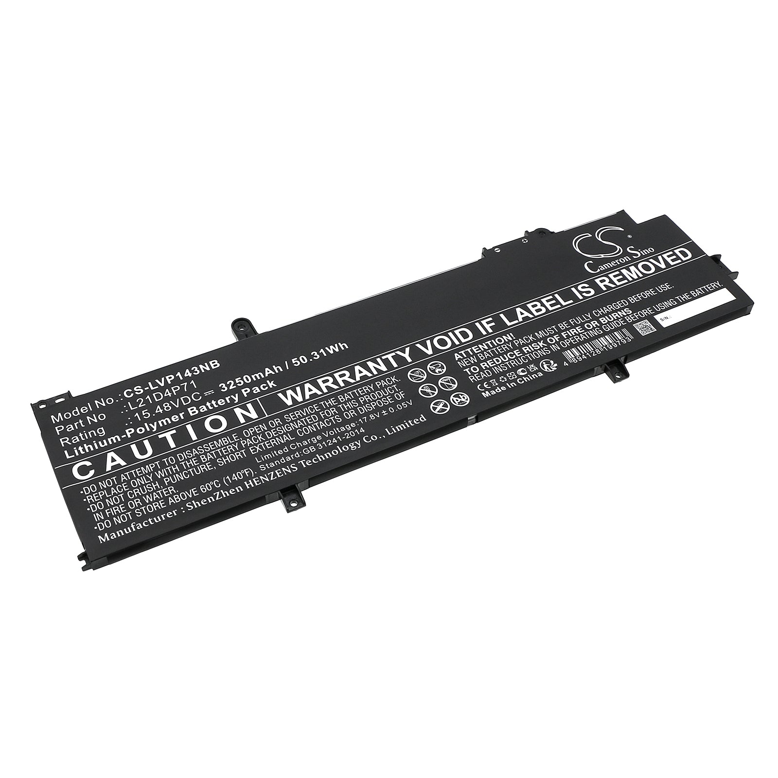 50.31Wh Battery for Lenovo ThinkPad P14s & T14 Gen 3 Series Laptop - 15.48V 3250mAh Li-Polymer - Replacement