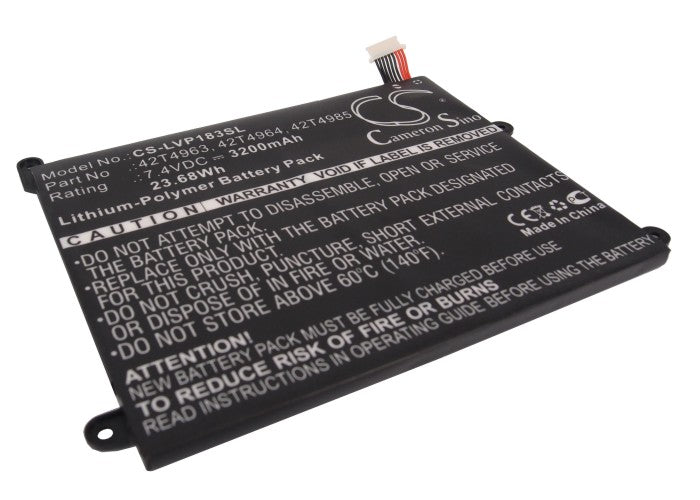 3200mAh Replacement Battery for Lenovo ThinkPad 1838 Series Tablets - 7.4V 23.68Wh Li-Polymer