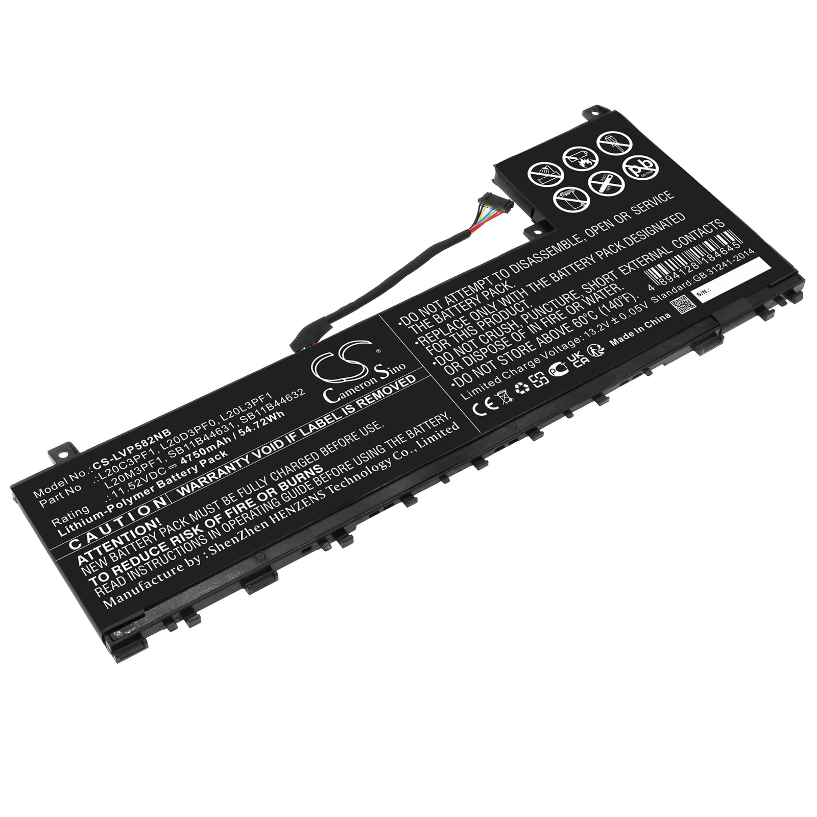 Laptop Battery for Lenovo IdeaPad 5 Pro 14" Series - 11.52V 54.72Wh 4750mAh - Replacement