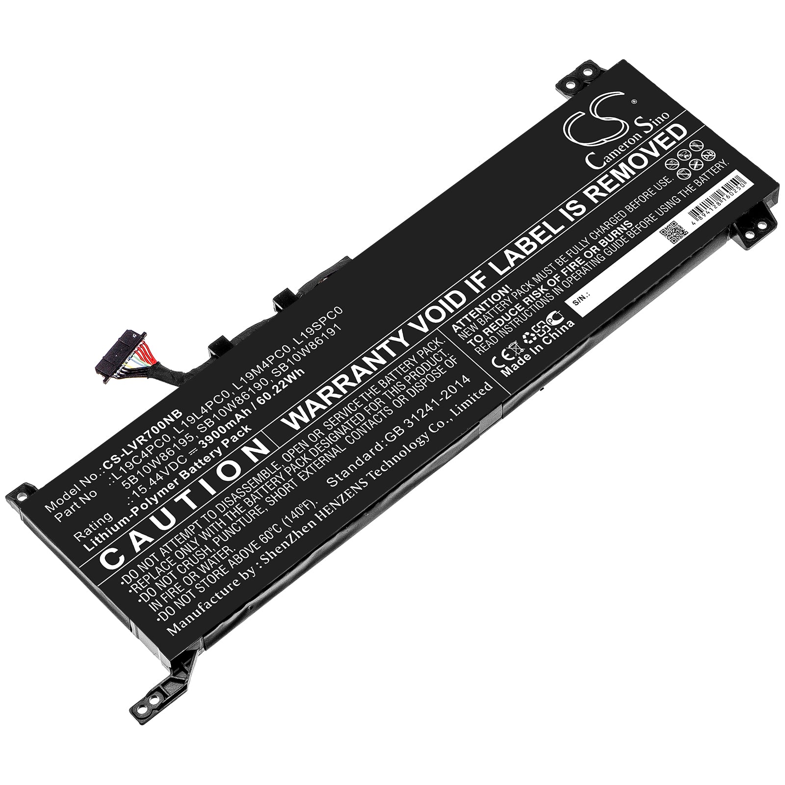60.22Wh 3900mAh Replacement Battery for Lenovo Legion 5 15, R7000, 5 15IMH05H, R7000 2020 Gaming Laptops
