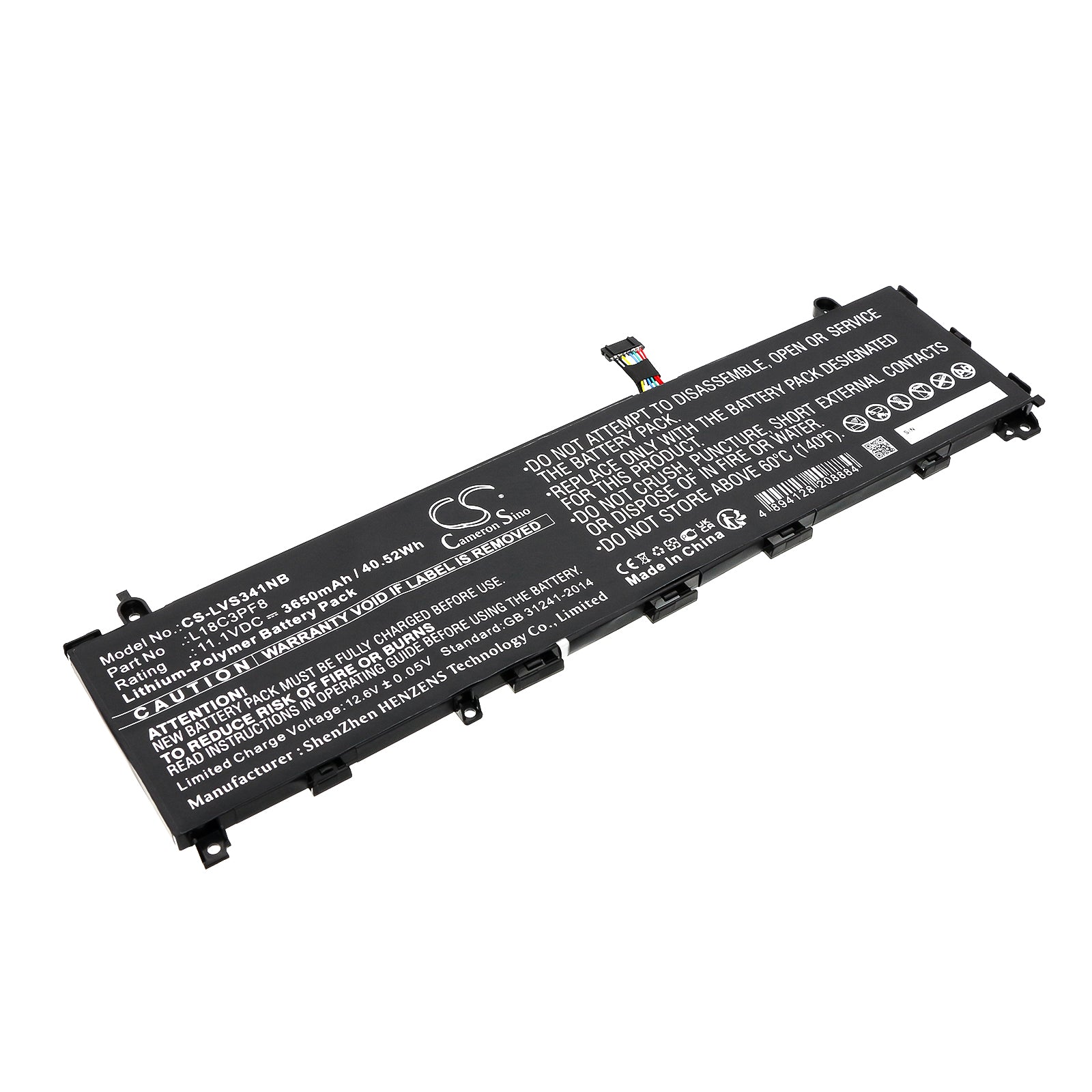 Lenovo IdeaPad S340-13 Series Battery - L18C3PF8, 11.1V 3650mAh Li-Polymer Replacement Laptop Battery - 5B10U95572