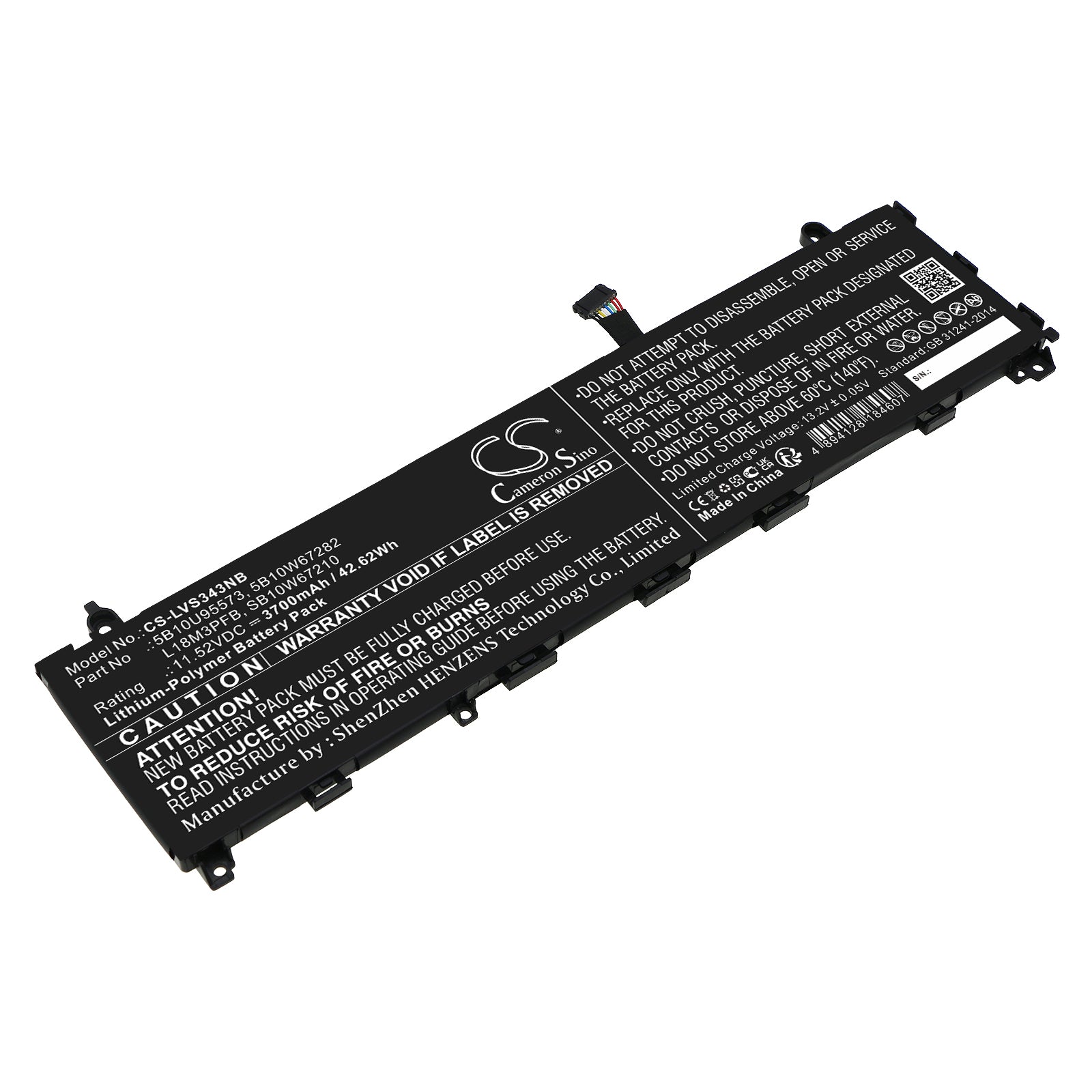 42.62Wh 3700mAh Replacement Battery for Lenovo IdeaPad S340-13IML Notebooks (5B10U95573, L18M3PFB) - Power Your Device