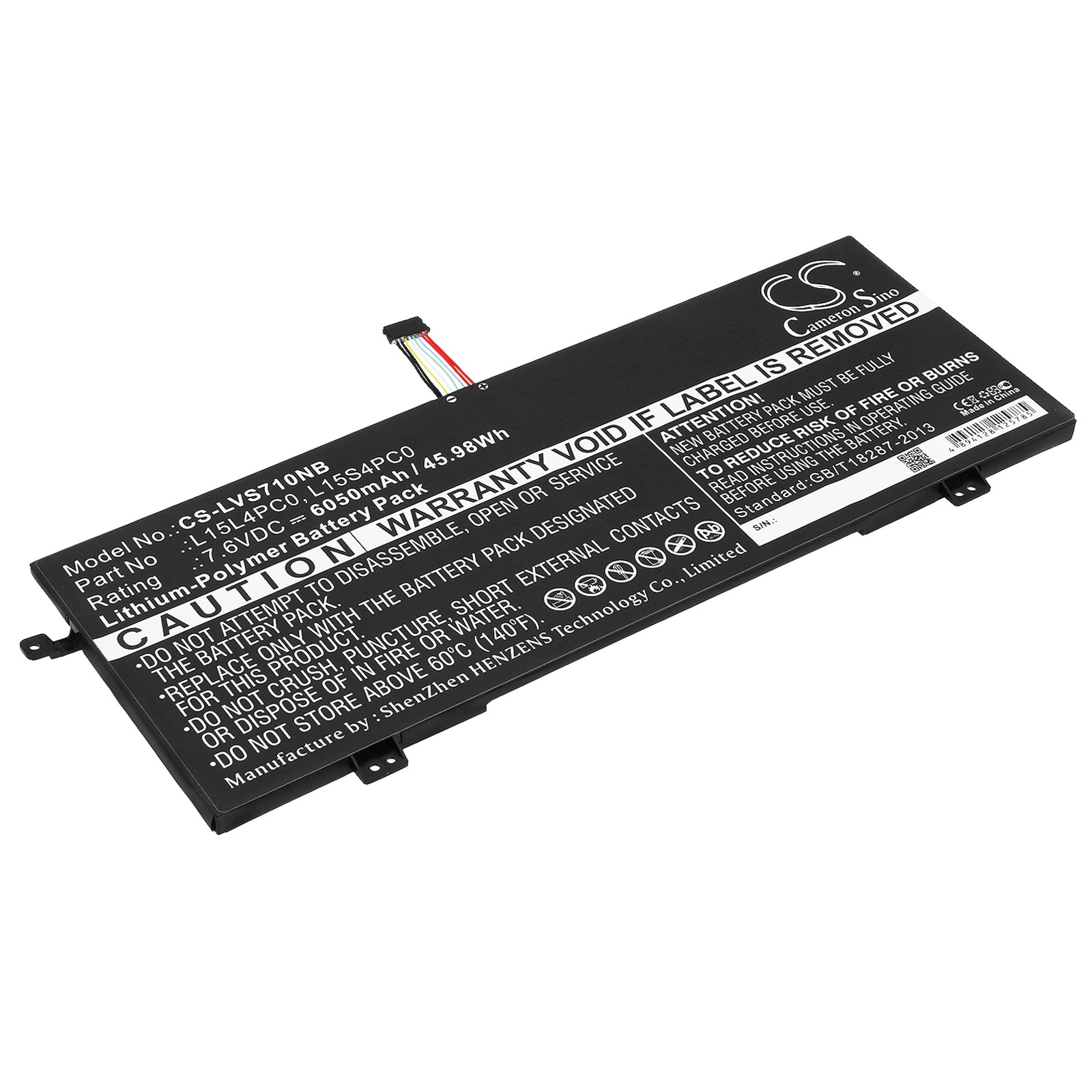 45.98Wh 6050mAh 7.6V Li-Polymer Replacement Battery for Lenovo IdeaPad 710S-13ISK Laptop