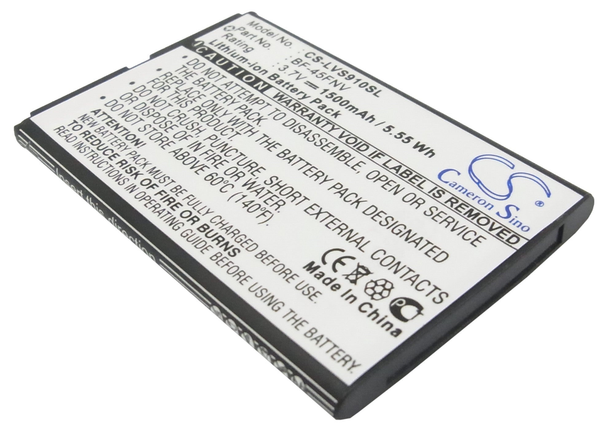 1500mAh Replacement Battery for LG Revolution 4G VS910, Esteem 4G MS910, US760 - 3.7V Li-ion
