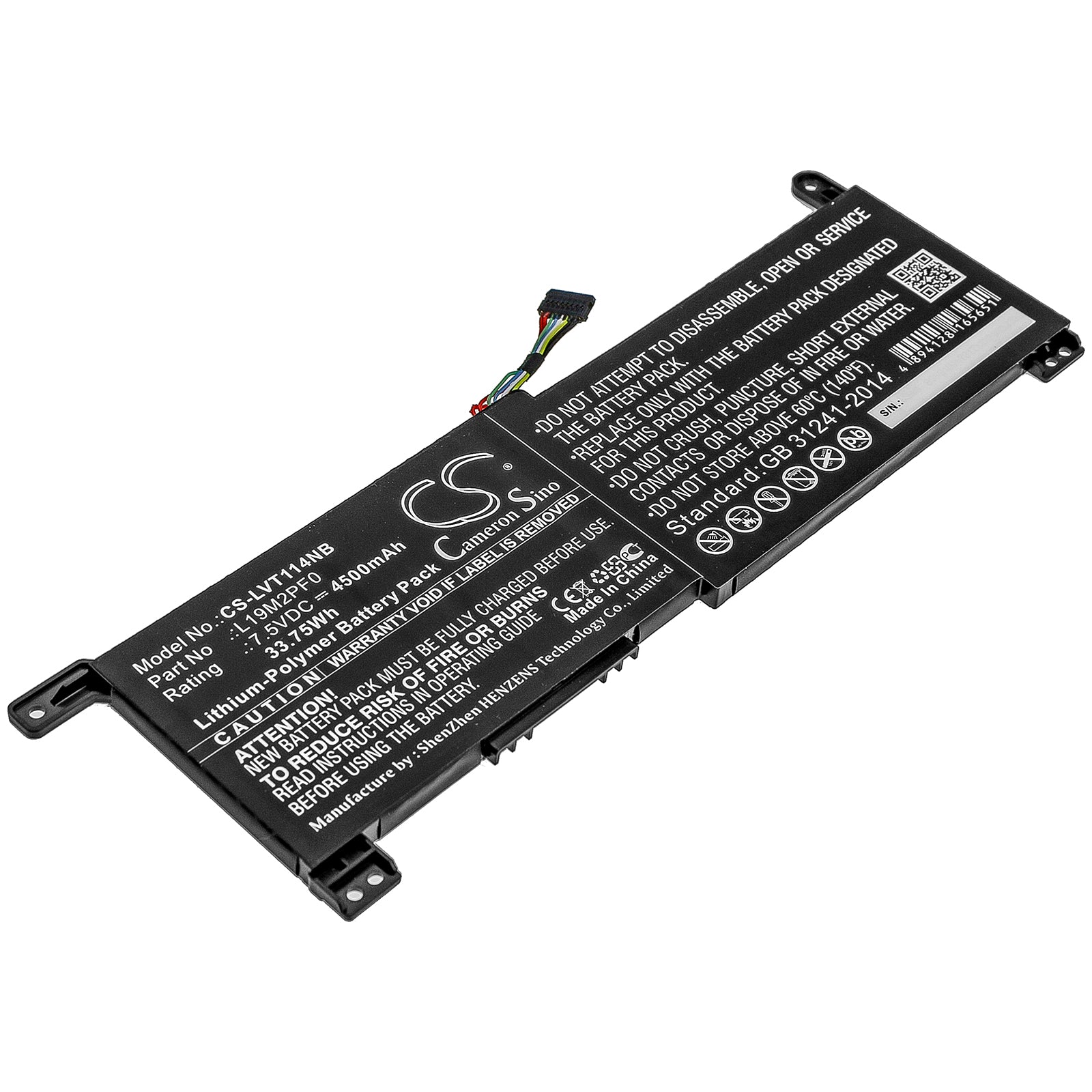 4500mAh Replacement Battery for Lenovo IdeaPad Slim 1 Series - 7.5V 33.75Wh Li-Polymer Laptop Battery