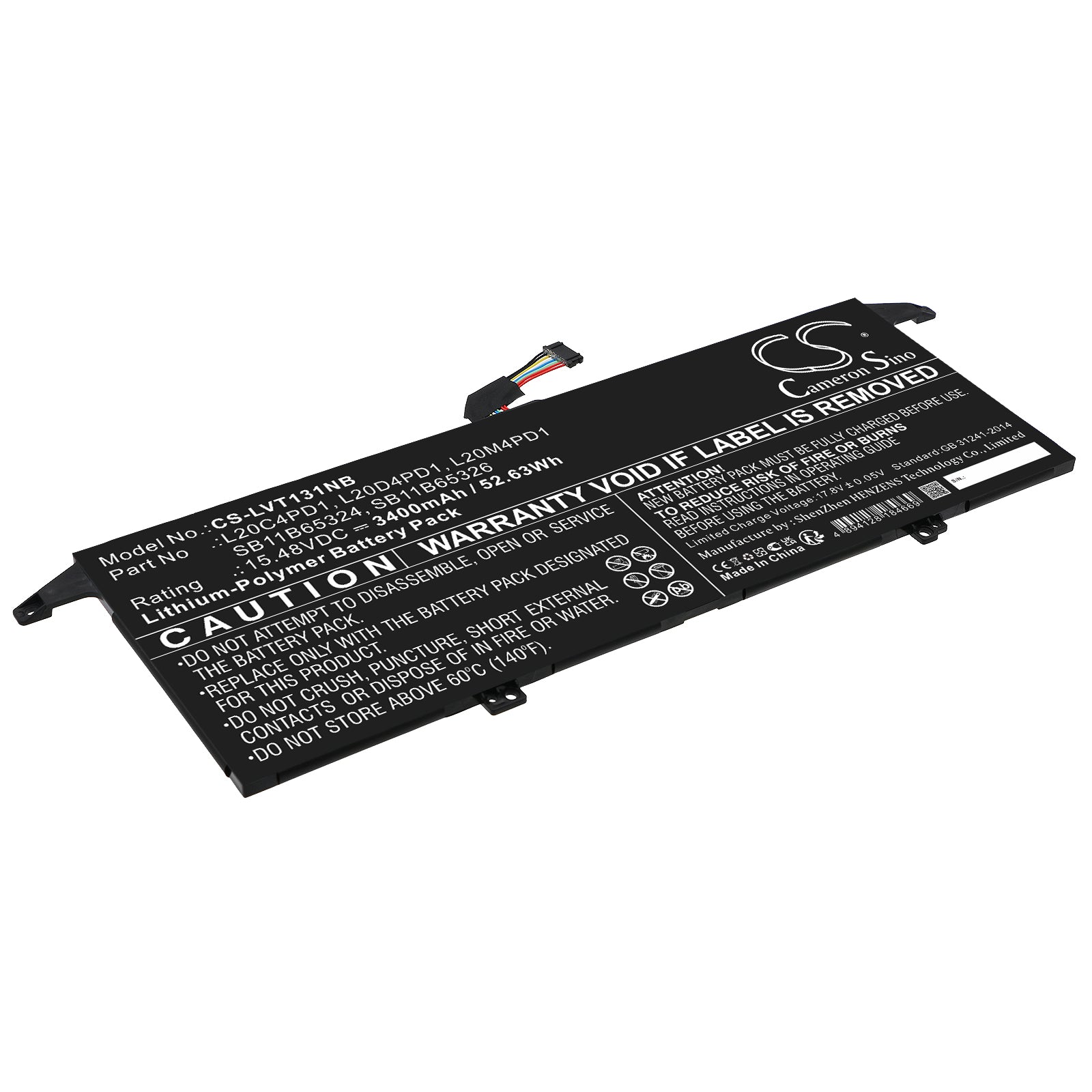 52.63Wh Battery for Lenovo ThinkBook 13x ITG & Plus G2 ITG - 15.48V 3400mAh Li-Polymer Replacement Battery