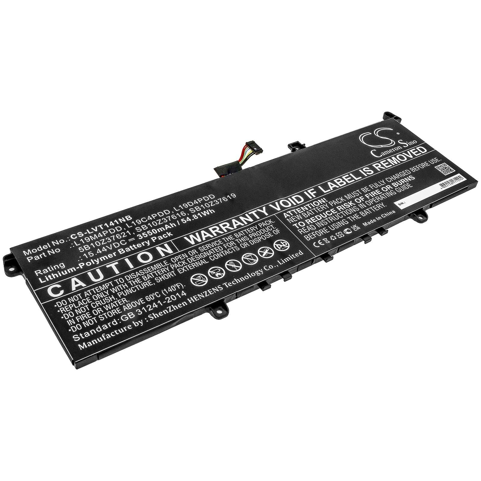54.81Wh Laptop Battery for Lenovo ThinkBook 13s & 14s G2 - 3550mAh 15.44V Li-Polymer - Replacement