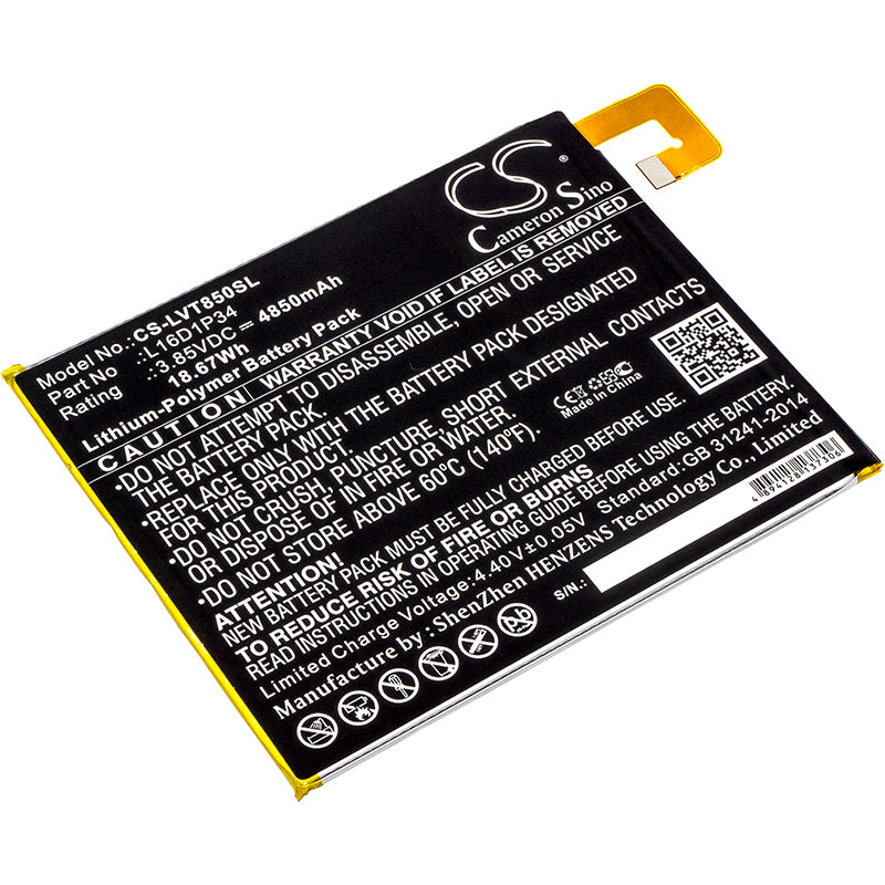 4850mAh Replacement Battery for Lenovo Tab 4 8" TB-8504F TB-8704X (ZA2B0009US) - 3.85V 18.67Wh Li-Polymer