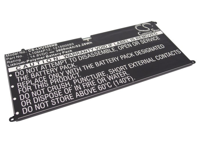 Lenovo IdeaPad U300 U300S Yoga 13 Laptop Battery - 3600mAh 14.8V 53.28Wh Li-Polymer Replacement