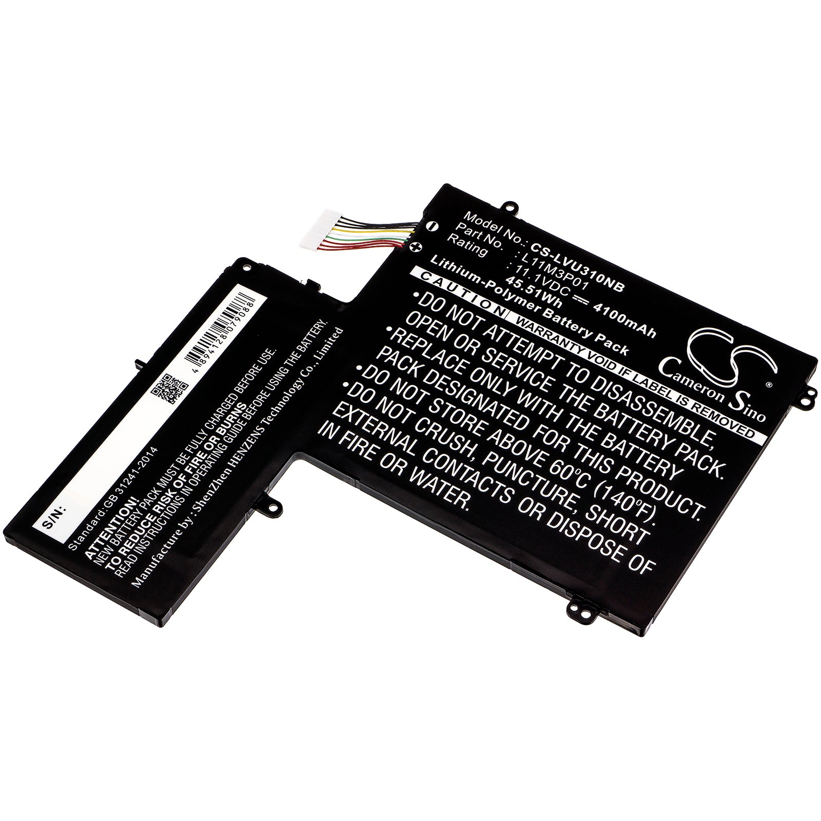 4100mAh Replacement Battery for Lenovo IdeaPad U310 Series, U410 & ThinkPad S531, S5 - 11.1V 45Wh Li-Polymer