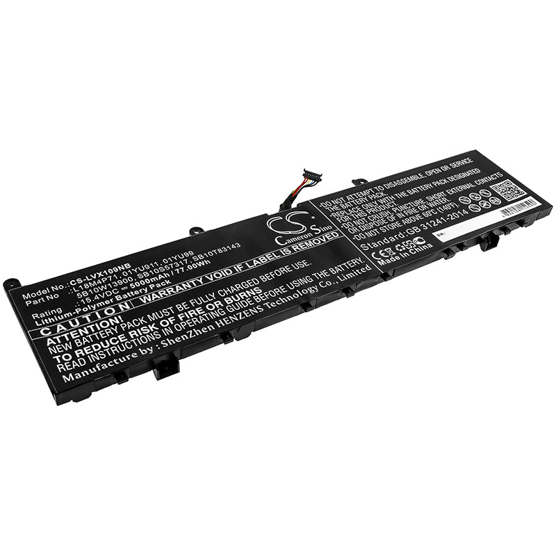 77Wh 5000mAh Li-Polymer Battery for Lenovo ThinkPad P1, X1 Extreme Gen 2 - 01YU911, L18M4P71 Replacement
