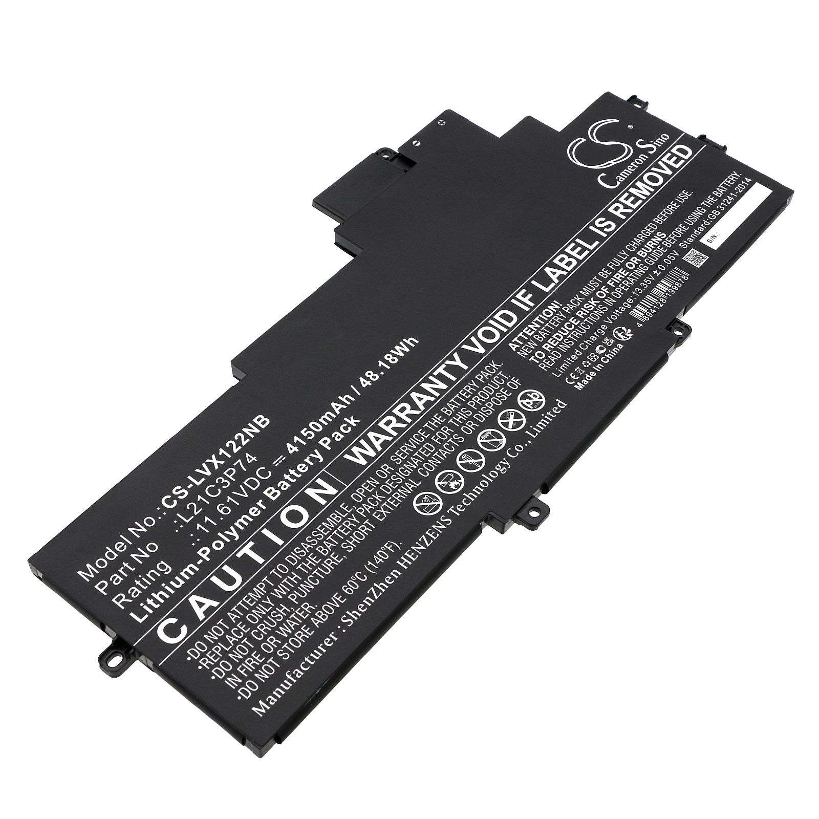 48.18Wh Lenovo ThinkPad X1 Nano Gen 2 Battery - 4150mAh, 11.61V Li-Polymer Replacement
