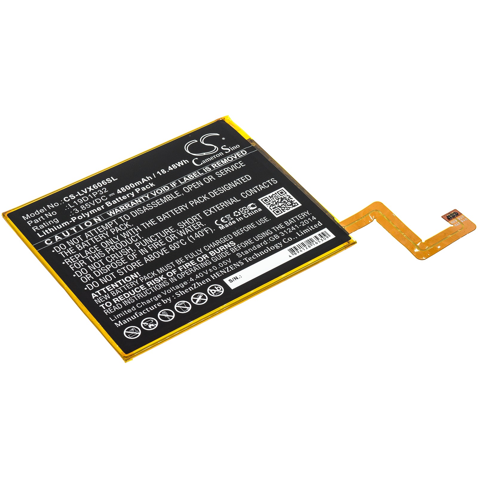 4800mAh Lenovo Tab M10 Plus (TB-X606F) Tablet Battery - 3.85V 18.48Wh Li-Polymer Replacement