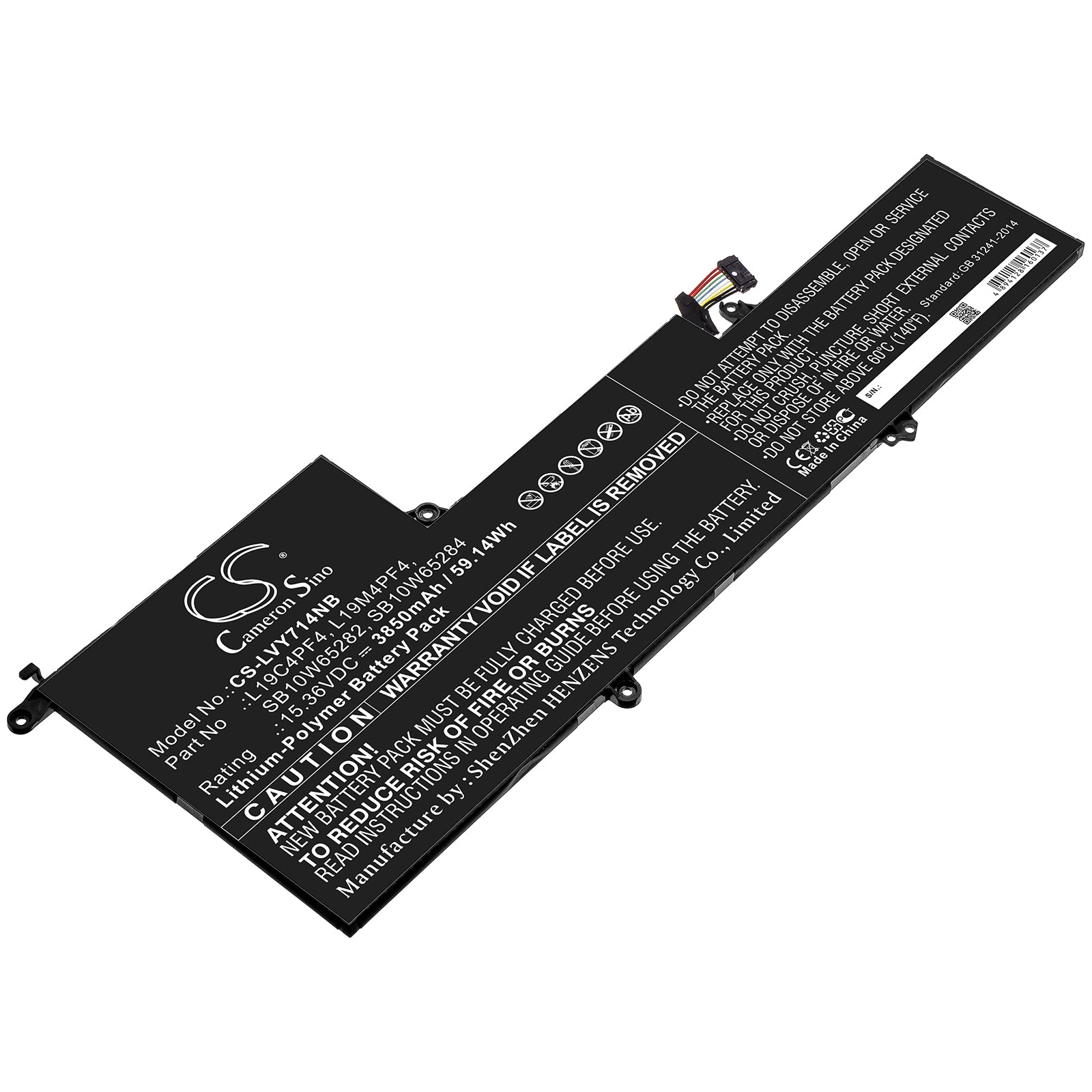 3850mAh Replacement Battery for Lenovo Yoga Slim 7 14", 14s Series - 15.36V Li-Polymer