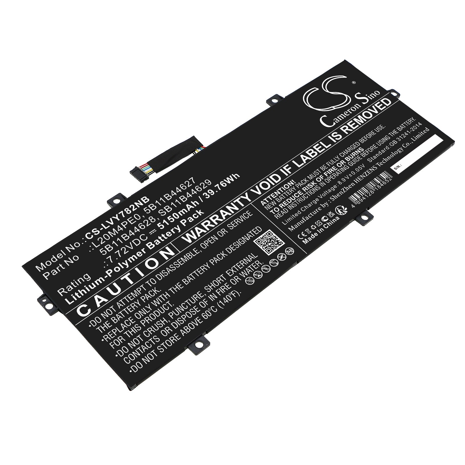 450 5150mAh Lenovo Yoga Duet 7 13ITL6 Laptop Battery - 7.72V 39.76Wh Li-Polymer Replacement