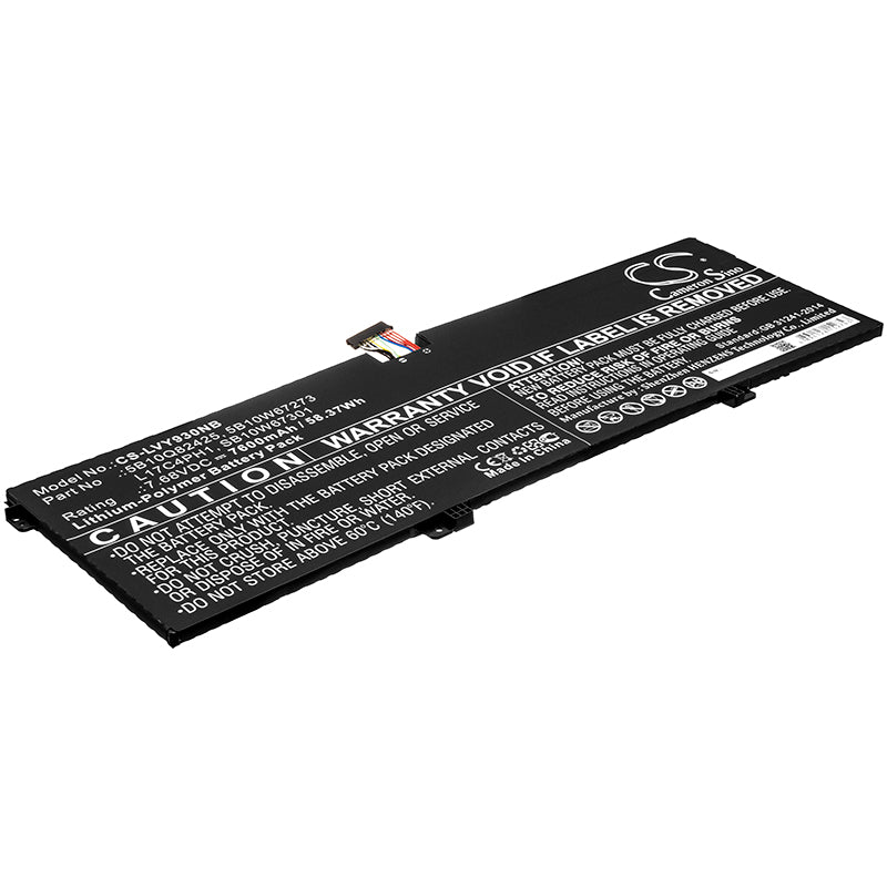 7600mAh Battery for Lenovo Yoga C930-13IKB Laptop - 7.68V Li-Polymer Replacement, 58.37Wh Power