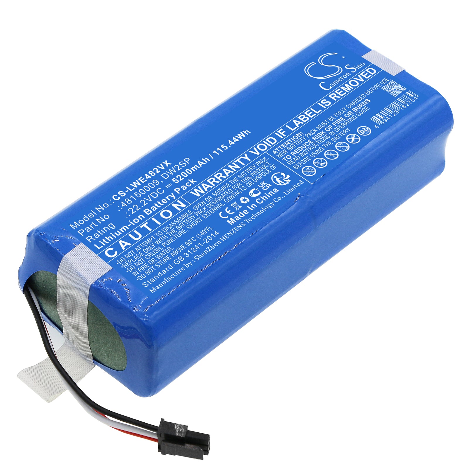 22.2V 5200mAh Li-ion Battery - Lawn Expert Robotic Lawnmower Replacement - 115.44Wh Power