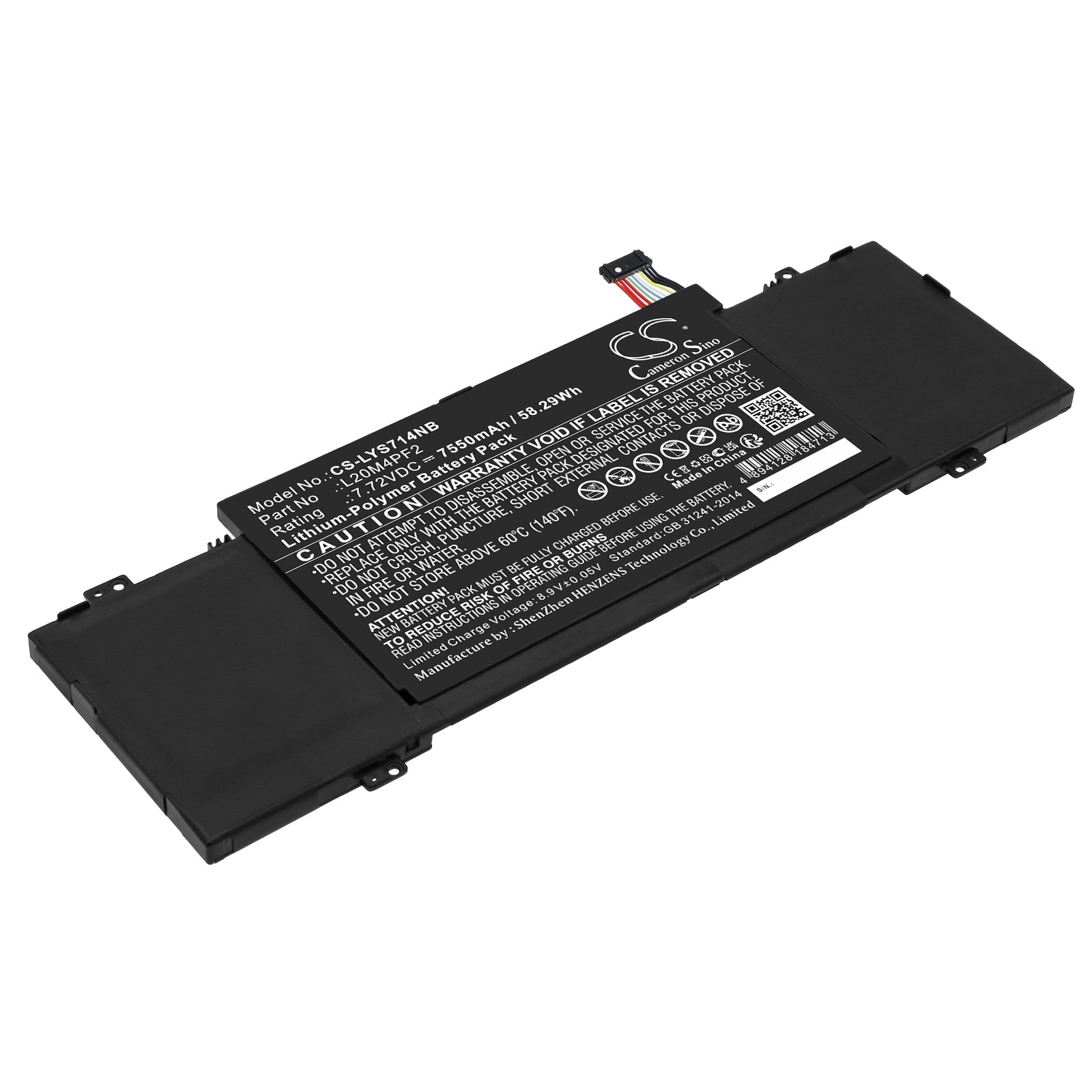 7550mAh Battery for Lenovo Yoga Slim 7 Carbon 14ACN6: L20C4PF2, L20D4PF2, L20M4PF2 - 58.29Wh Replacement