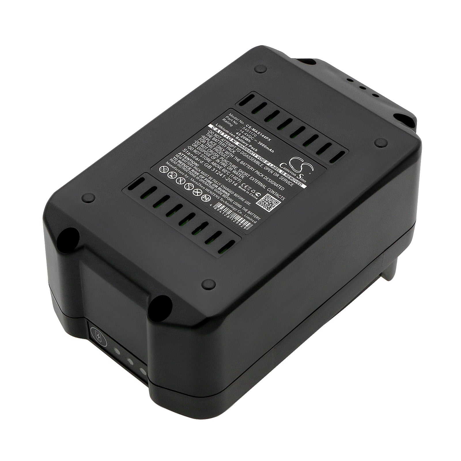 14.4V 3000mAh Li-ion Replacement Battery for Meister Craft MAS144, MAS144VL, 5450880 Power Tools, 43.20Wh