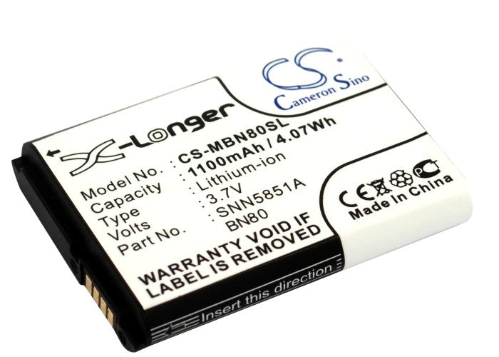 1100mAh 3.7V Li-ion Replacement Battery for Motorola Backflip, Motus, ME600 Smartphones - Extended Life Power