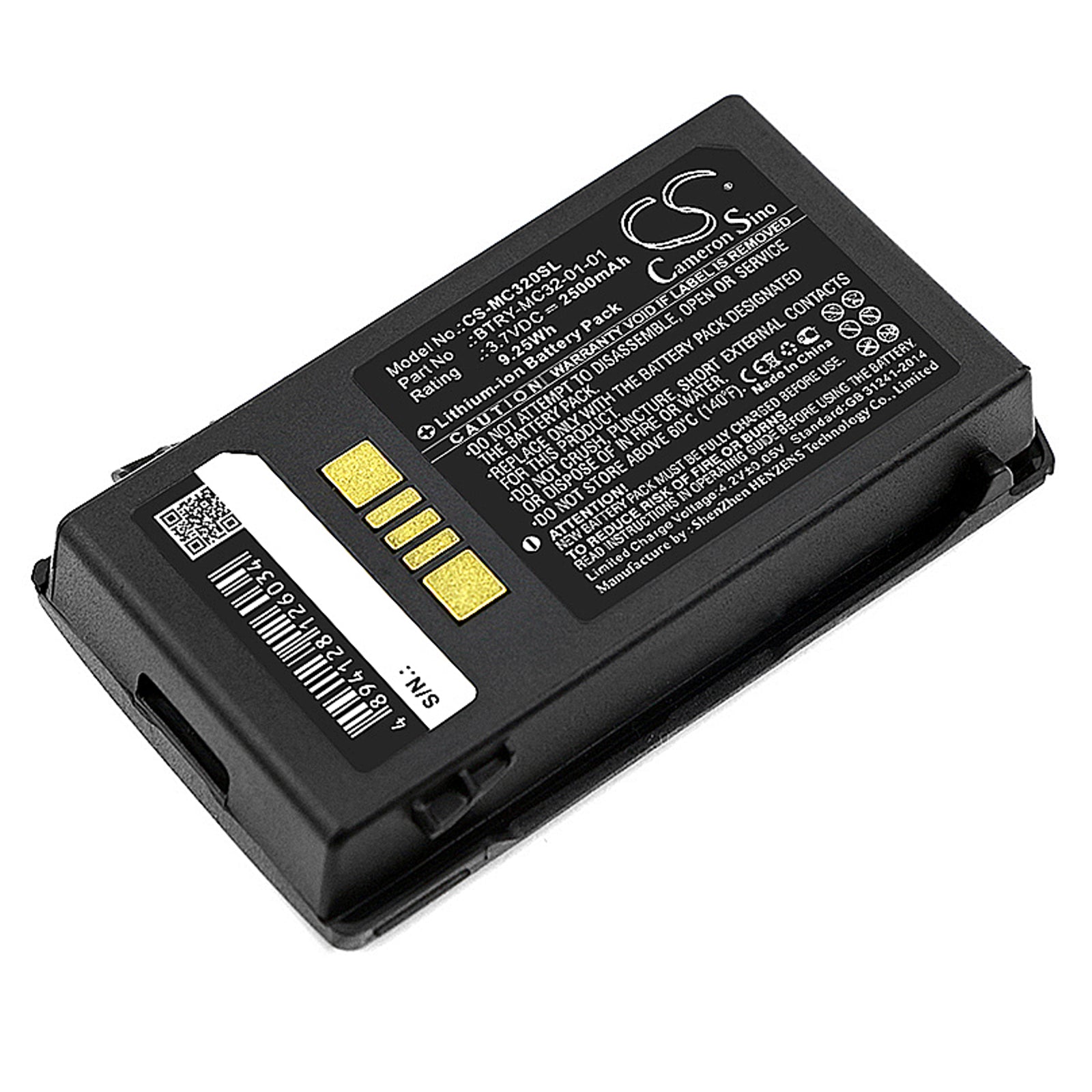 2500mAh Replacement Battery for Zebra MC3200/MC32N0 Barcode Scanners - 3.7V Li-ion