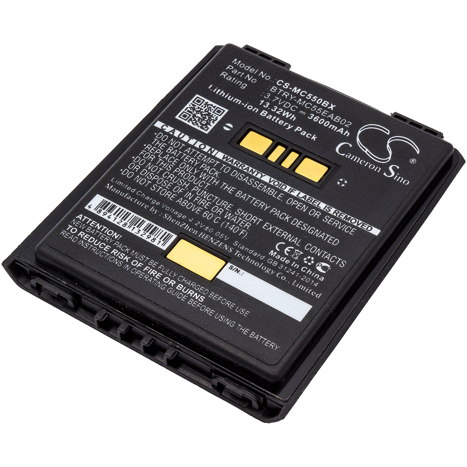 Symbol MC55 MC67 Barcode Scanner Battery - 3600mAh Extended Life, 3.7V Li-ion Replacement (BTRY-MC55EAB02)