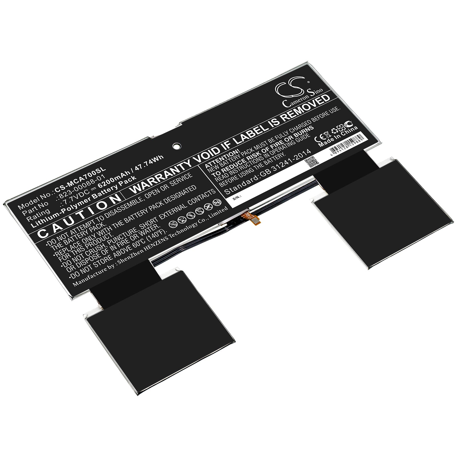 6200mAh Replacement Battery for Google Pixel Slate Tablet - 7.7V 47.74Wh Li-Polymer A70
