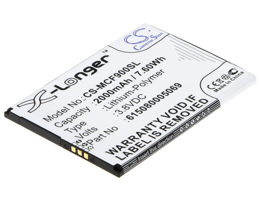 2000mAh Replacement Battery for Mobistel Cynus F9, F9 4G, F303-SMobile Smartphone (3.8V, 7.6Wh, Li-ion)