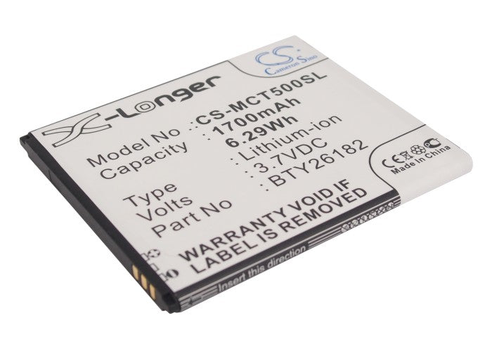 1700mAh Replacement Battery for Fly IQ 451 Vista, Micromax A116, Mobistel Cynus T5 - 3.7V Li-ion Smartphone Battery