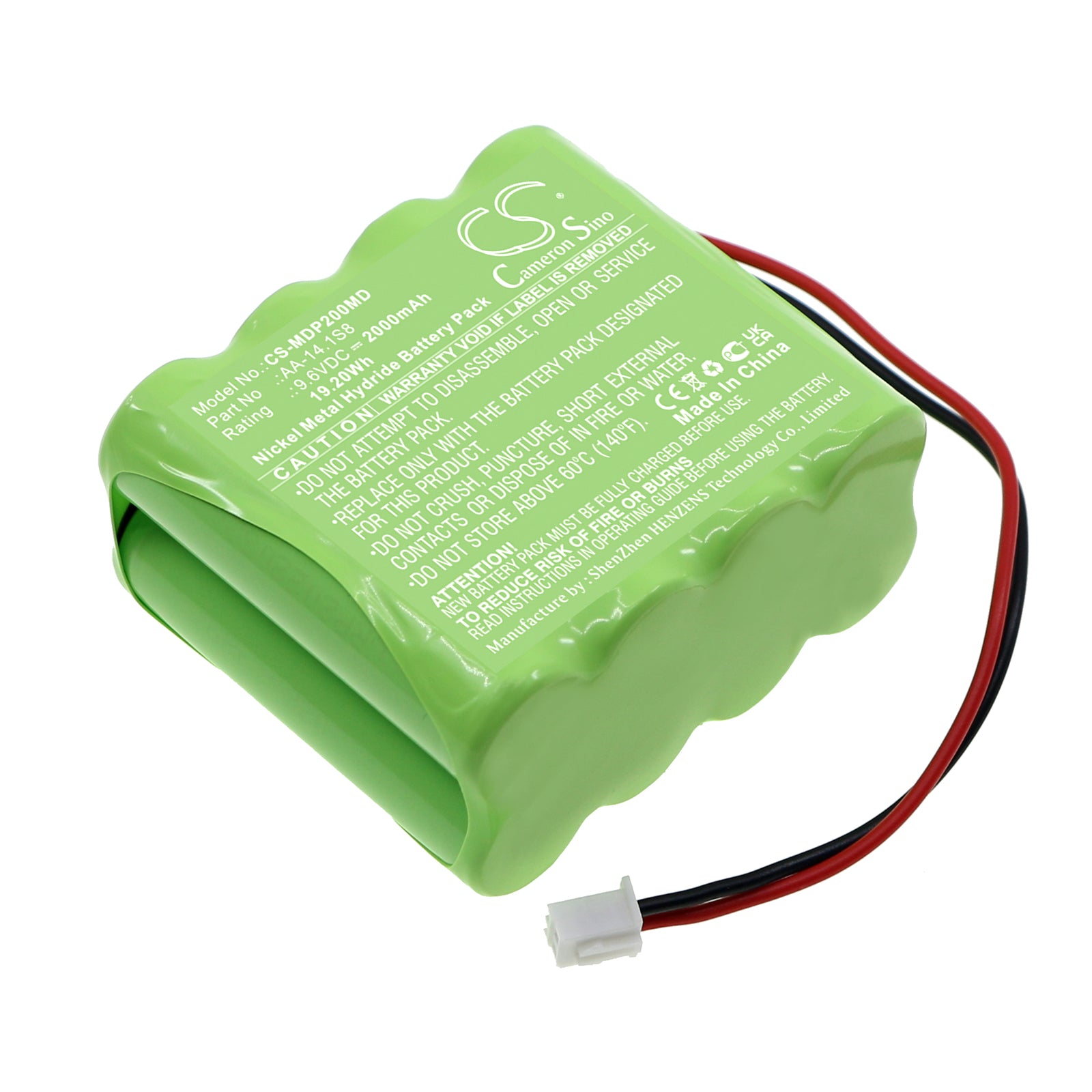 2000mAh Battery for Medima P2/P Infusion Pump - 9.6V Ni-MH, High Capacity, Medical Grade Replacement