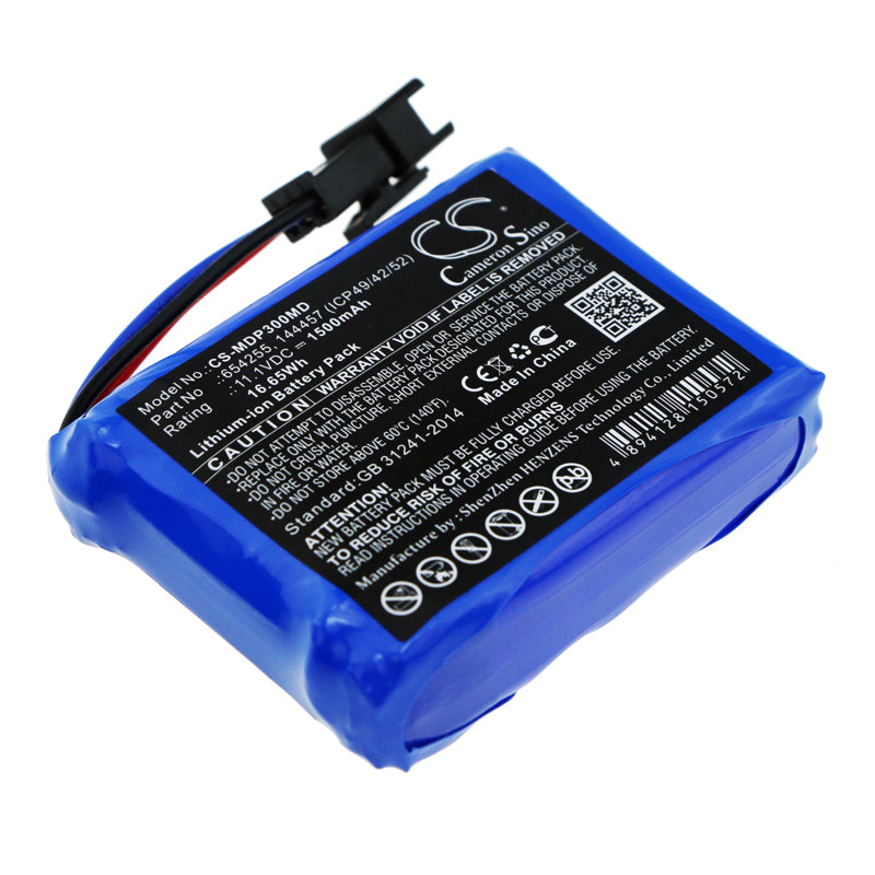 1500mAh Li-ion Battery Replacement for Medcaptain MP-30, MP-60, SYS-6010, SYS-52 Infusion Pumps (11.1V, 16.65Wh)