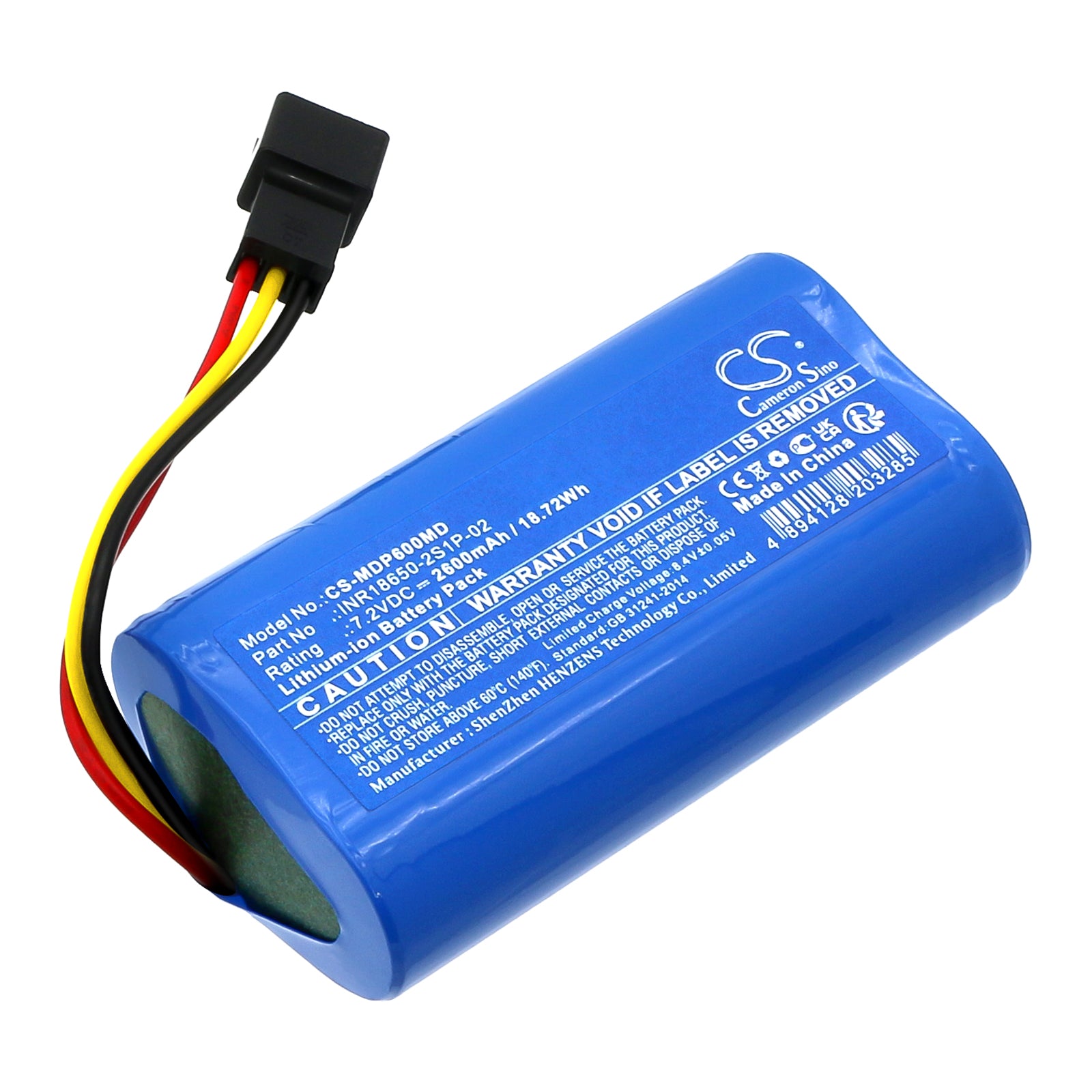 2600mAh 7.2V Li-ion Battery for Medcaptain SYS-6010A & MP-60A Infusion Pumps, INR18650-2S1P-02 - Replacement Battery