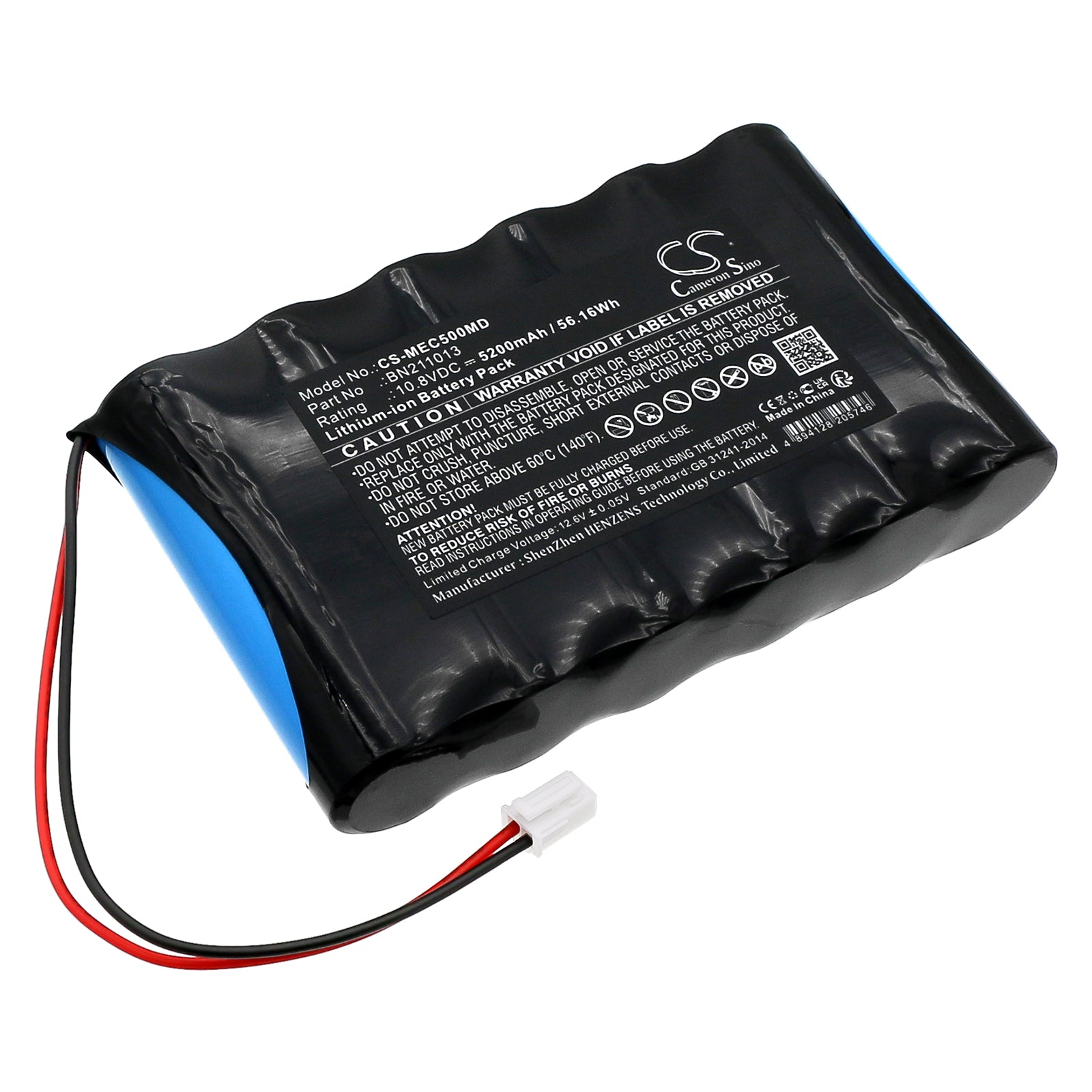 5200mAh 10.8V Li-ion Replacement Battery for Econet Compact 5, 7, 9 & BN211013 Monitors - Medical Grade