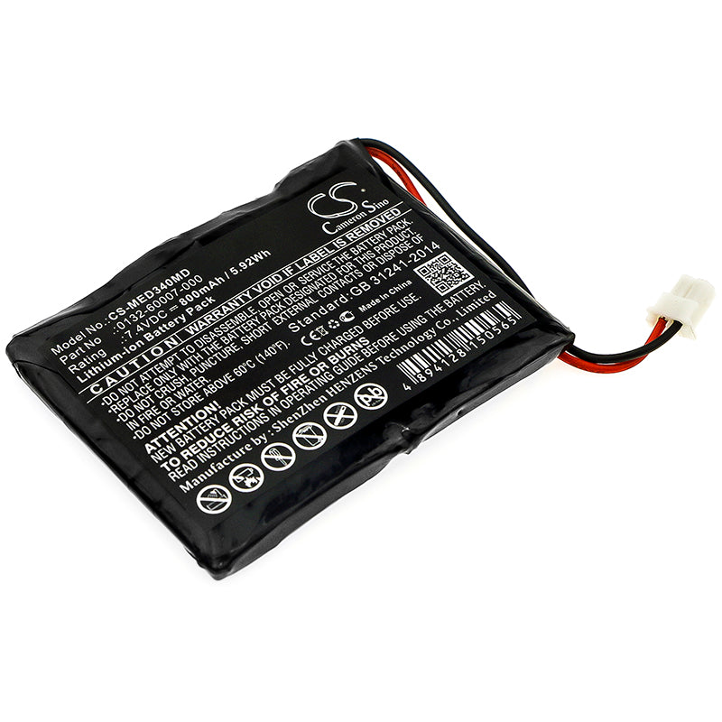 7.4V 800mAh Li-ion Battery for Mediaid 34 Pulse/POX010-34 Medical Device, 67.28x52.20x63.08mm Replacement